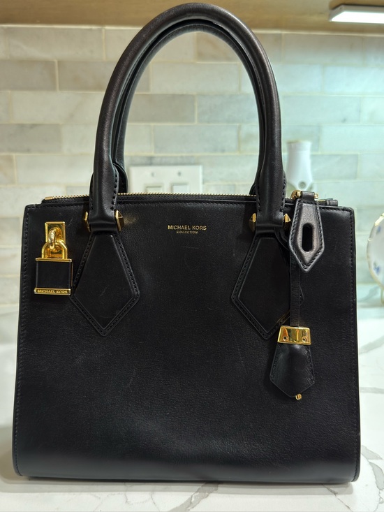 Michael Kors Collection Handbags - Michael Kors Collection, Black Leather Satchel Bag. High End Runway Line.